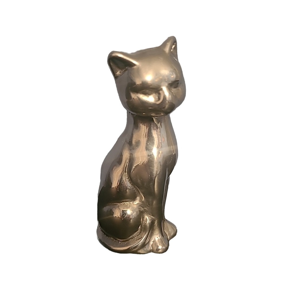 Hoselton Solid Aluminum Cat Sculpture Figurine Paperweight Signed 1236 Canada‎